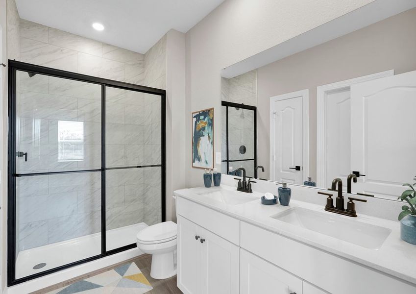 Wind down your day in the master bathroom