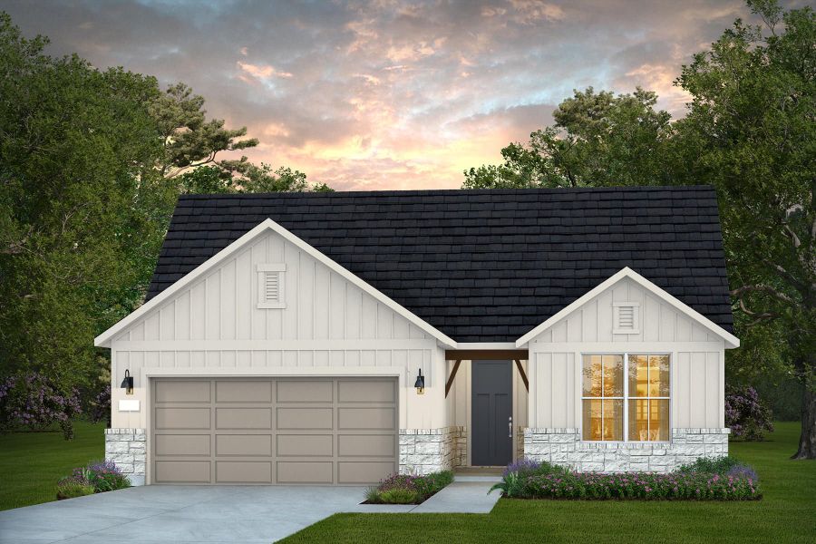 Representative exterior photo of a completed home built from the Mystique by Del Webb in Del Webb Sugar Land at Ryehill, Sugar Land, TX (Image 4).