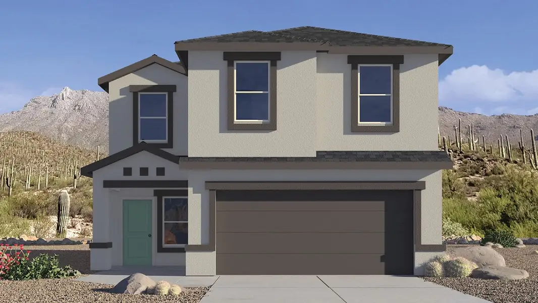 Representative exterior photo of a completed home built from the Kate by D.R. Horton in Senita Crossing, Tucson, AZ (Image 21). Representative exterior photo of a completed home built from the Kate by D.R. Horton in Senita Crossing, Tucson, AZ (Image 21).