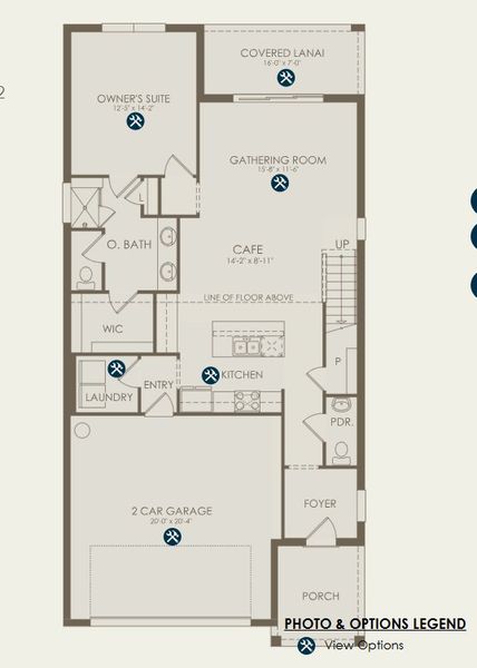 2D floor plan layout for the Seaport by Pulte Homes in SeaFlower, Bradenton, FL (Image 2).