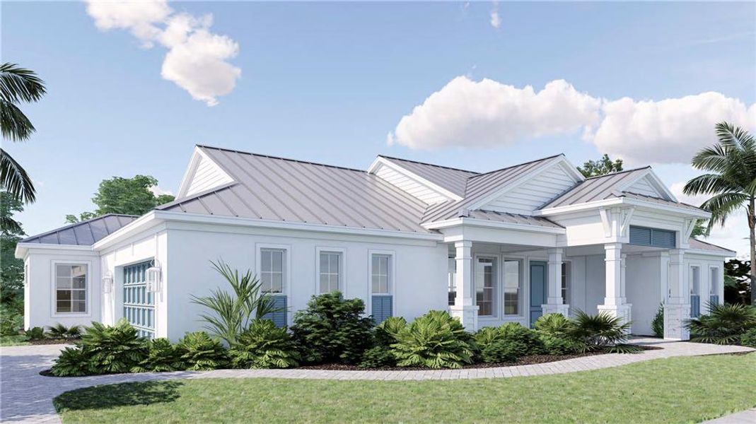 Front exterior of a new home in , Sarasota, FL, highlighting curb appeal (Image 14). Front exterior of a new home in , Sarasota, FL, highlighting curb appeal (Image 14).