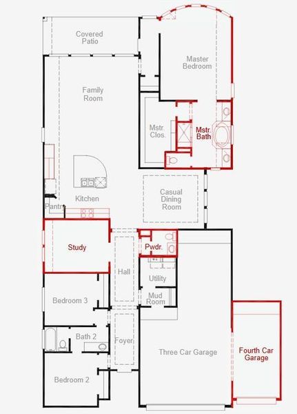2D floor plan layout of this home in Escondido, Magnolia, TX (Image 4).