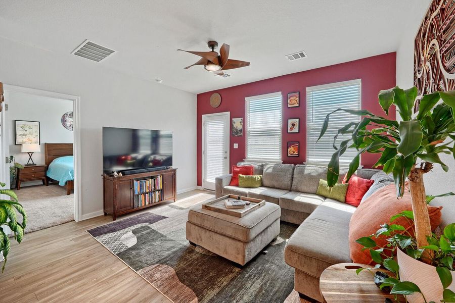 Furnished interior view inside a new home in Stallion Run, Buda (Image 12).