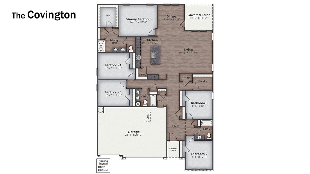 2D floor plan layout of this home in Cedar Hill Landing, Navassa, NC (Image 4).