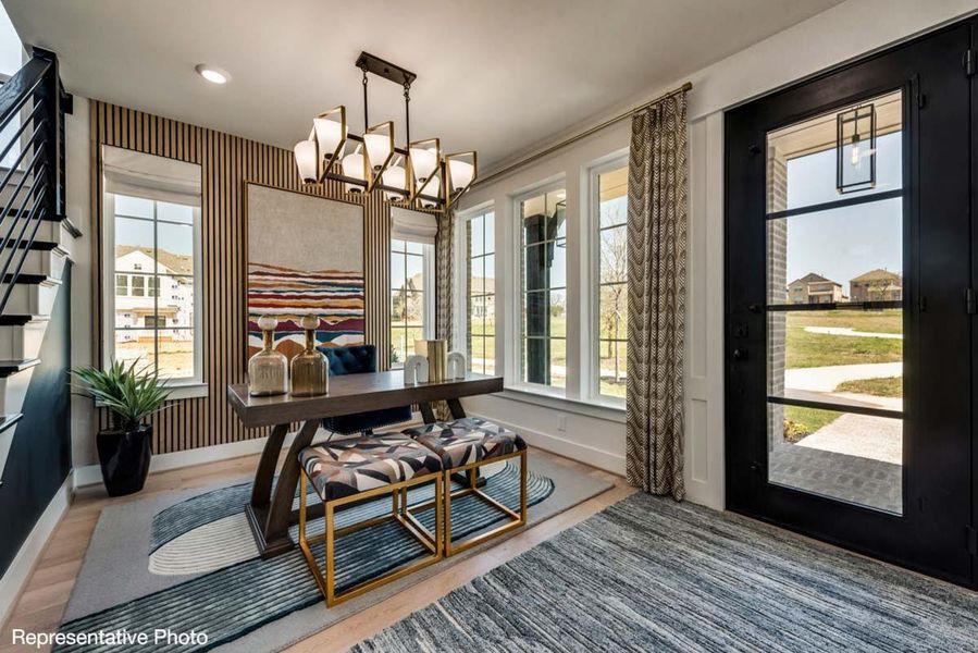 Furnished interior view inside a new home in Trails at Cottonwood Creek, Rowlett (Image 6). Furnished interior view inside a new home in Trails at Cottonwood Creek, Rowlett (Image 6).