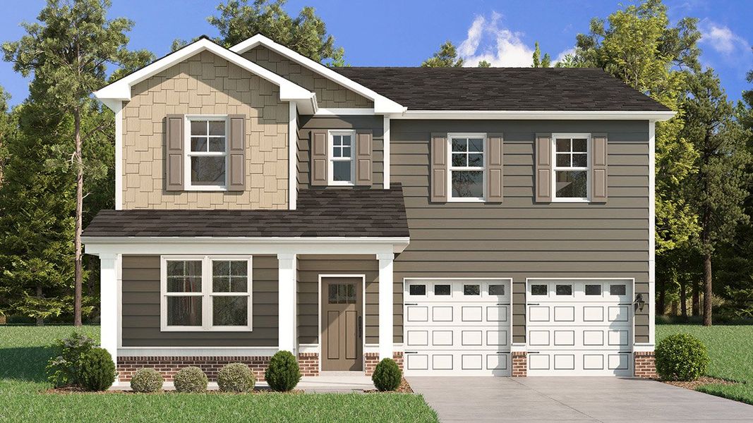 Representative exterior photo of a completed home built from the Dennis by D.R. Horton in Glenmaye, Hampton, GA (Image 21).