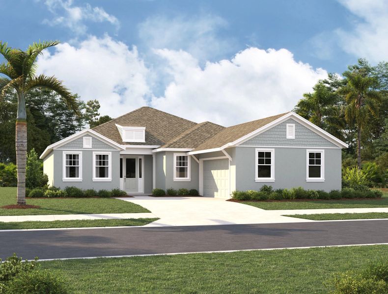 Representative exterior photo of a completed home built from the Overton by Ashton Woods in Tyson Reserve, St. Cloud, FL (Image 4).