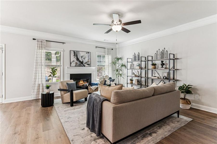 Furnished interior view inside a new home in , Flowery Branch (Image 12). Furnished interior view inside a new home in , Flowery Branch (Image 12).