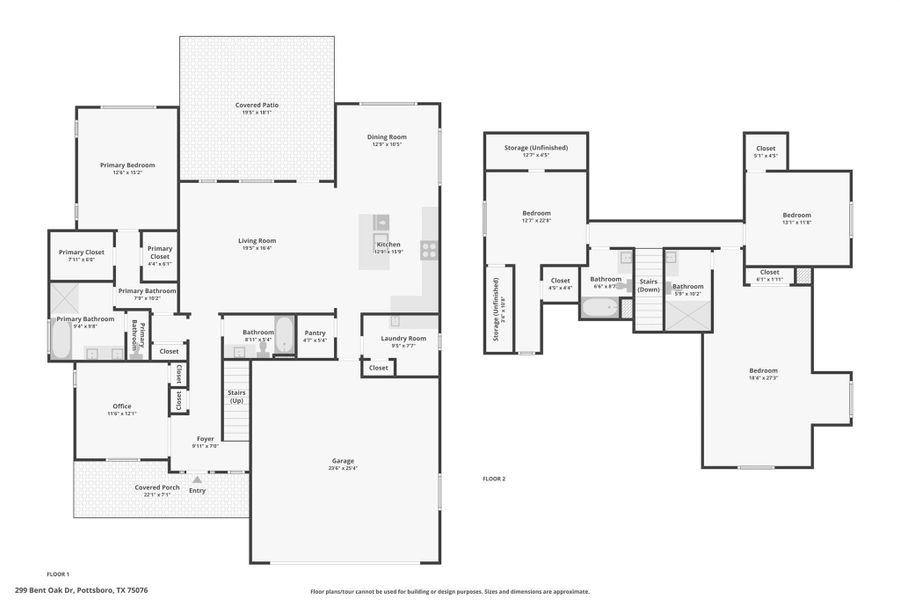 2D floor plan layout of this home in , Pottsboro, TX (Image 4).