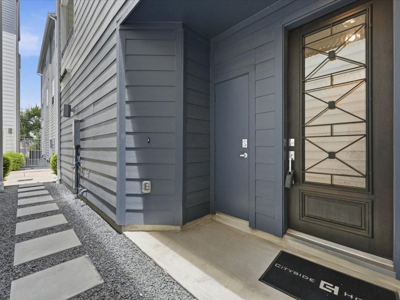 Exterior details and patio area of a home in Hardy Skyline, Houston (Image 2). Exterior details and patio area of a home in Hardy Skyline, Houston (Image 2).