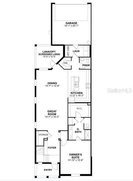 2D floor plan layout of this home in Palmera at Wellen Park, North Port, FL (Image 3).