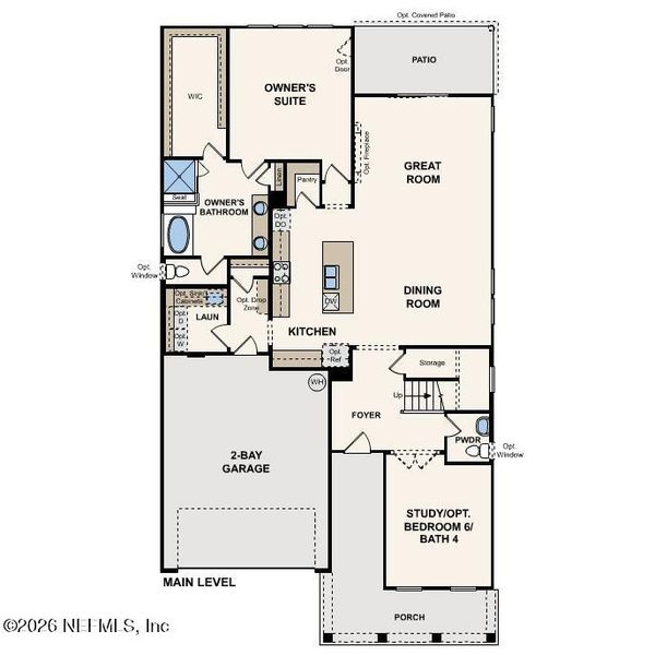 2D floor plan layout of this home in Reserve East, Flagler Beach, FL (Image 4).