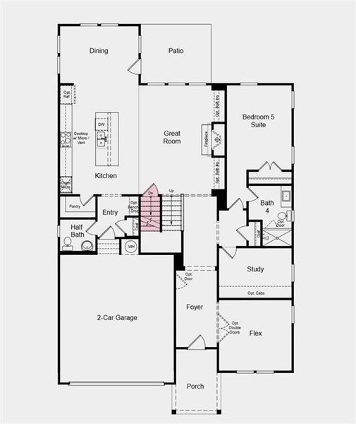 2D floor plan layout of this home in Bailey Fence, Dacula, GA (Image 4).