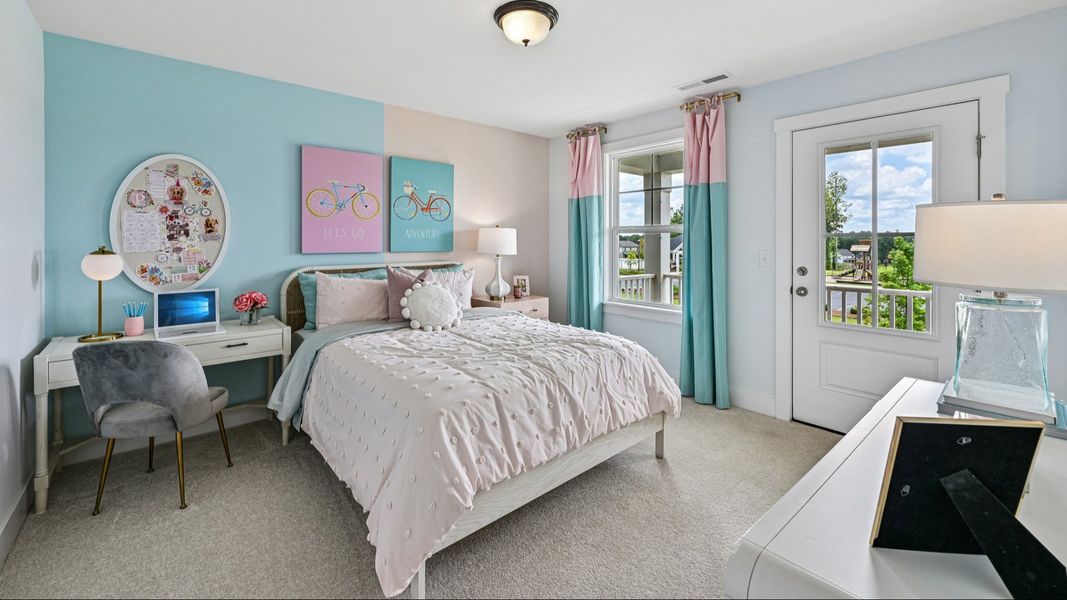 The Jordan Plan by DRB Homes in Lakeside Glen York SC - Bedroom 2 with Balcony