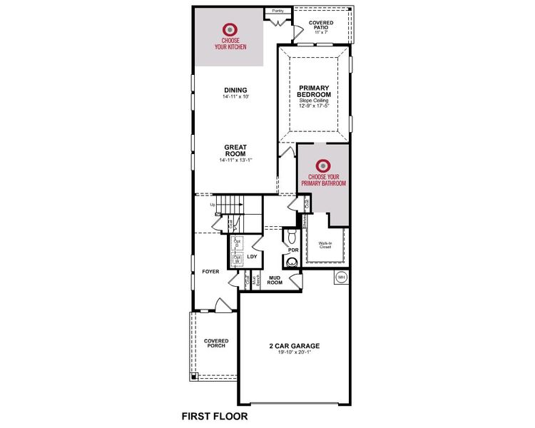 2D floor plan layout for the Cactus by Beazer Homes in Cottonwood, Dorchester, TX (Image 3).