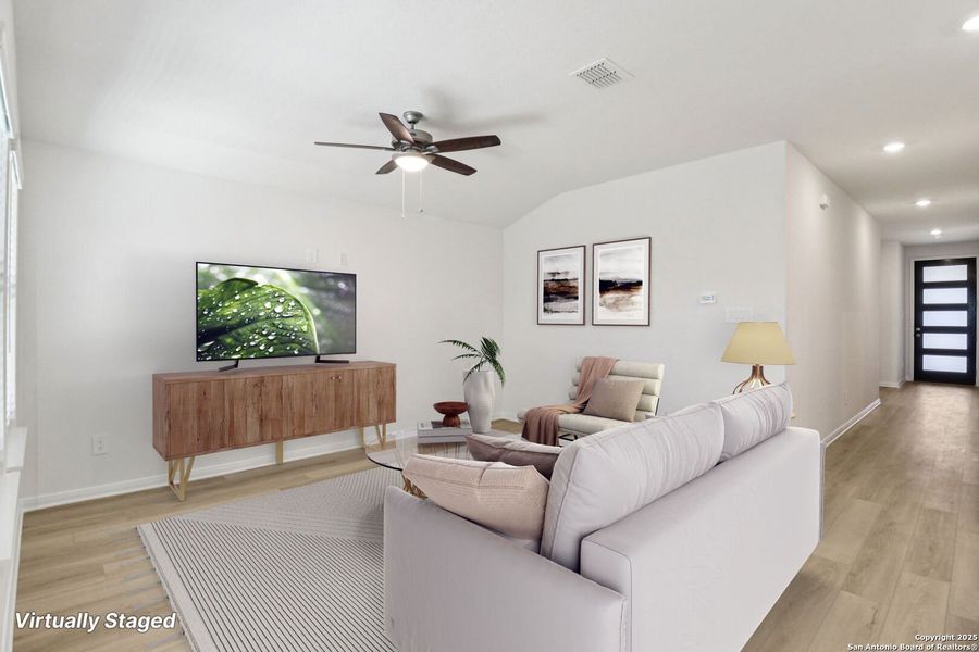 Furnished interior view inside a new home in Royal Crest, San Antonio (Image 12). Furnished interior view inside a new home in Royal Crest, San Antonio (Image 12).