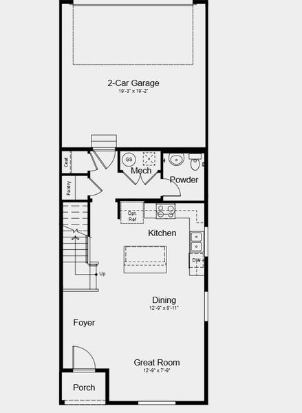 2D floor plan layout for the Independence by Taylor Morrison in Parterre Townhomes - The Westerly Collection, Thornton, CO (Image 3).