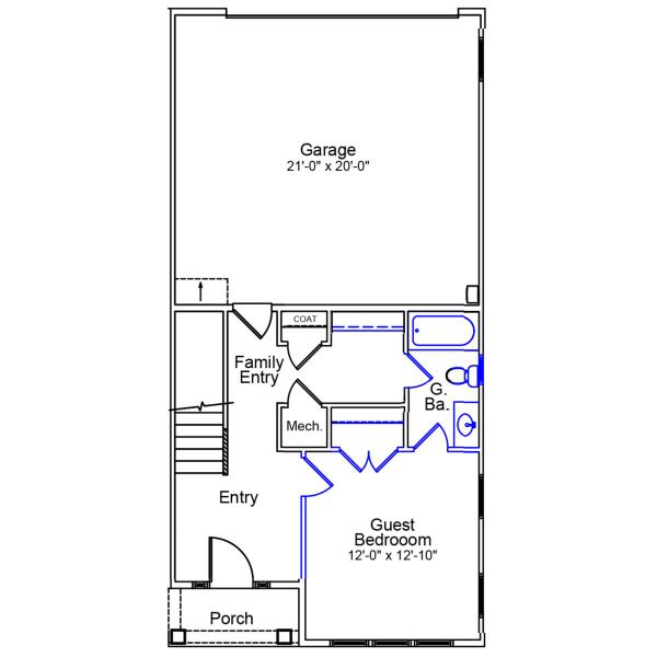 2D floor plan layout of this home in Renaissance at White Oak, Garner, NC (Image 2).