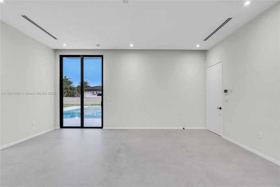 Master bedroom side pool area view
