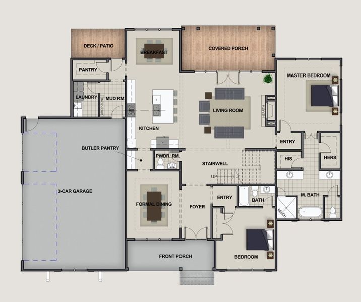 2D floor plan layout for the Summerbrook by Riverstone Construction, LLC in Jasper Highlands, Guild, TN (Image 5).