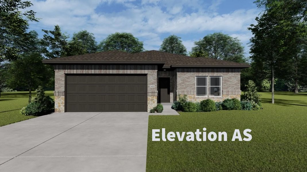 Representative exterior photo of a completed home built from the Hudson by Stonehollow Homes in Heritage Grove, Blue Ridge, TX (Image 20).