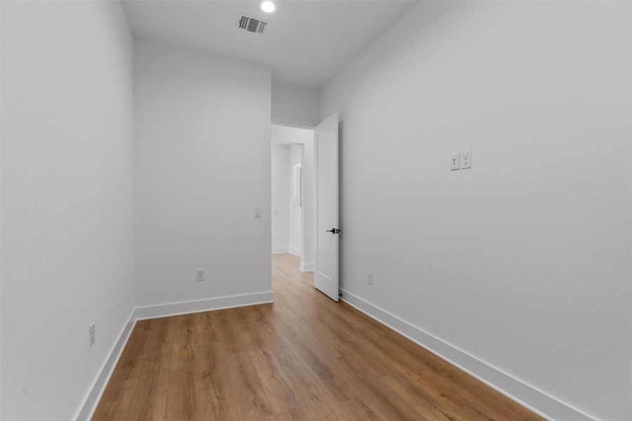 A private, tucked-away office with a simple layout, perfect for focused work or a quiet flex space. A private, tucked-away office with a simple layout, perfect for focused work or a quiet flex space.