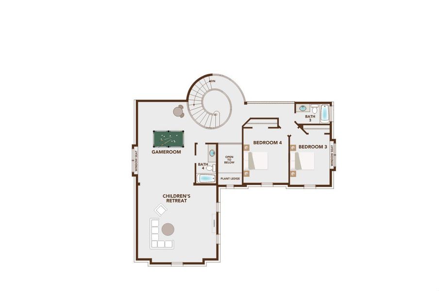 2D floor plan layout for the Lake Forest by Grand Homes in Providence Cove, McKinney, TX (Image 3). 2D floor plan layout for the Lake Forest by Grand Homes in Providence Cove, McKinney, TX (Image 3).