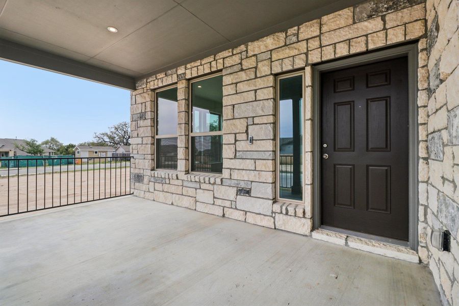 Exterior details and patio area of a home in Sage Hollow, Kyle (Image 4).
