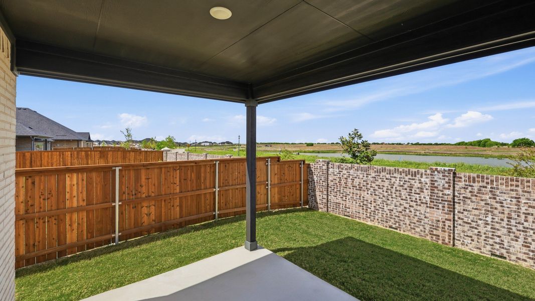 Exterior details and patio area of a home in Green Meadows Classic, Celina (Image 4). Exterior details and patio area of a home in Green Meadows Classic, Celina (Image 4).