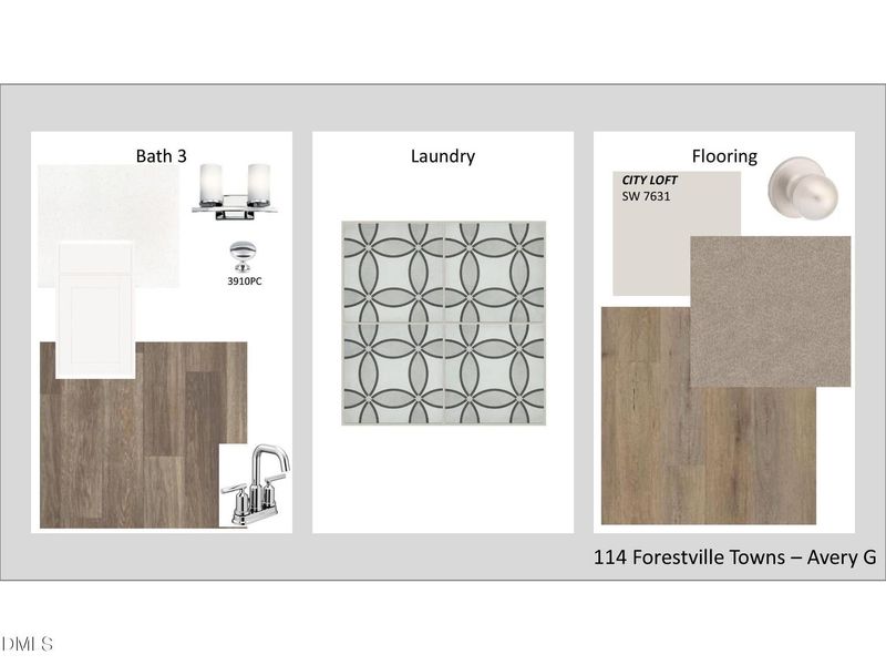 Sample of building materials used in homes in Forestville Yard Townhomes, Knightdale (Image 6).
