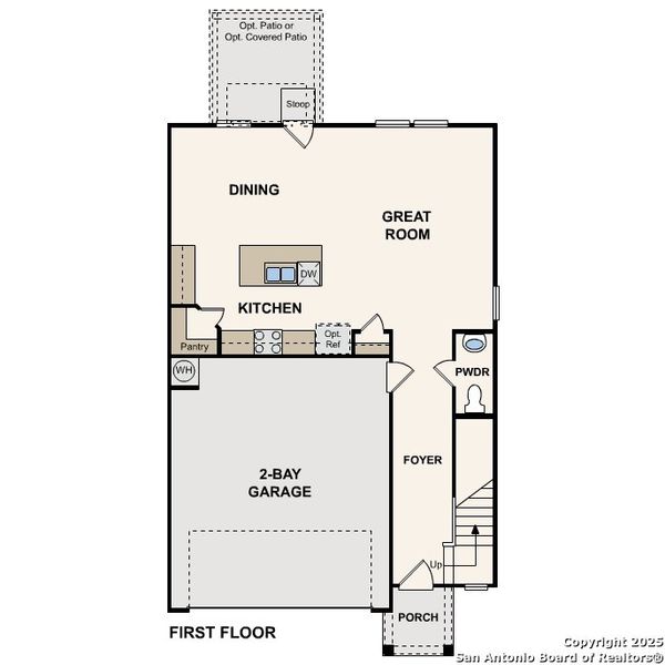 2D floor plan layout of this home in Mesa Vista, San Antonio, TX (Image 2).