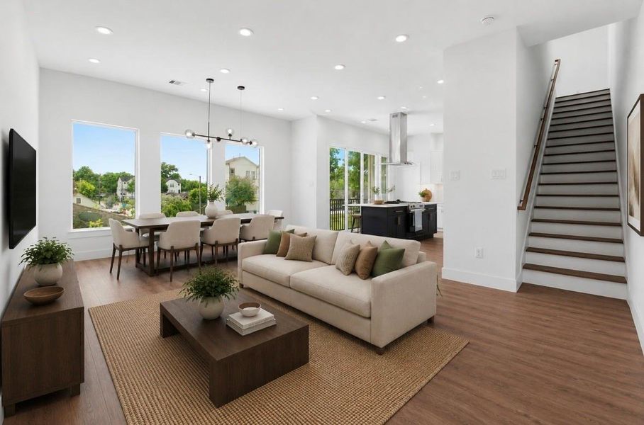 Virtually staged living area