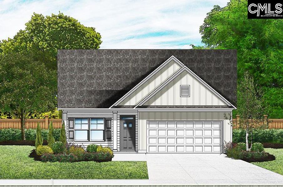 Exterior rendering of this home design in Blythewood Farms, Blythewood, SC (Image 2).