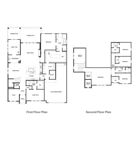 2D floor plan layout for the The Fulton by D.R. Horton in Sola Vista at West Cypress Hills, Spicewood, TX (Image 3). 2D floor plan layout for the The Fulton by D.R. Horton in Sola Vista at West Cypress Hills, Spicewood, TX (Image 3).