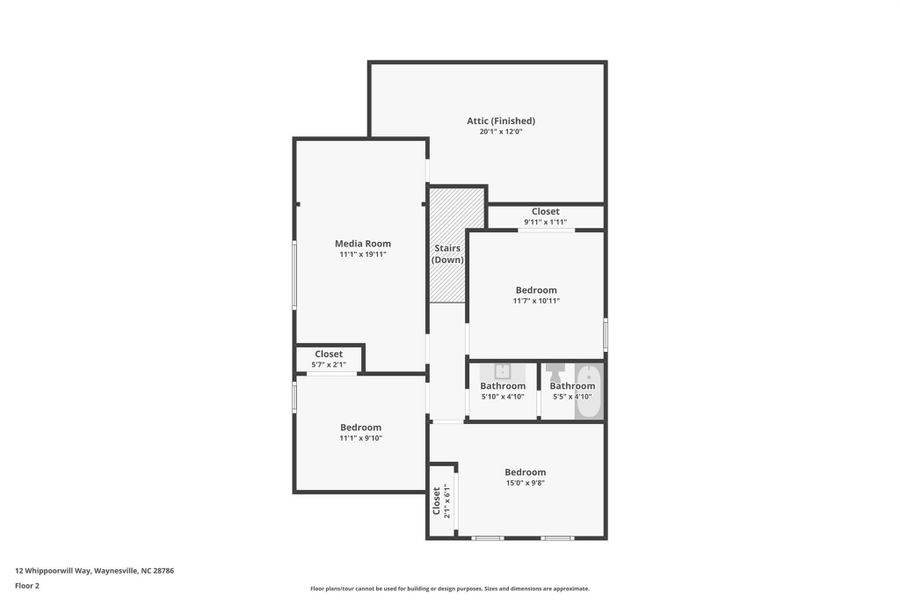 2D floor plan layout of this home in , Waynesville, NC (Image 4).