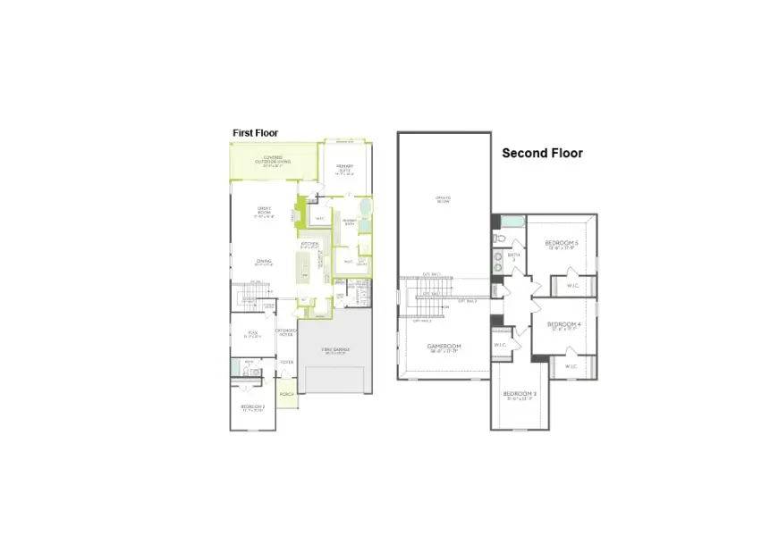 2D floor plan layout of this home in The Meadows, Denton, TX (Image 4). 2D floor plan layout of this home in The Meadows, Denton, TX (Image 4).