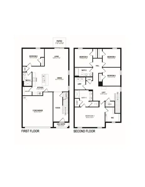 2D floor plan layout of this home in Harmony West, St. Cloud, FL (Image 3).
