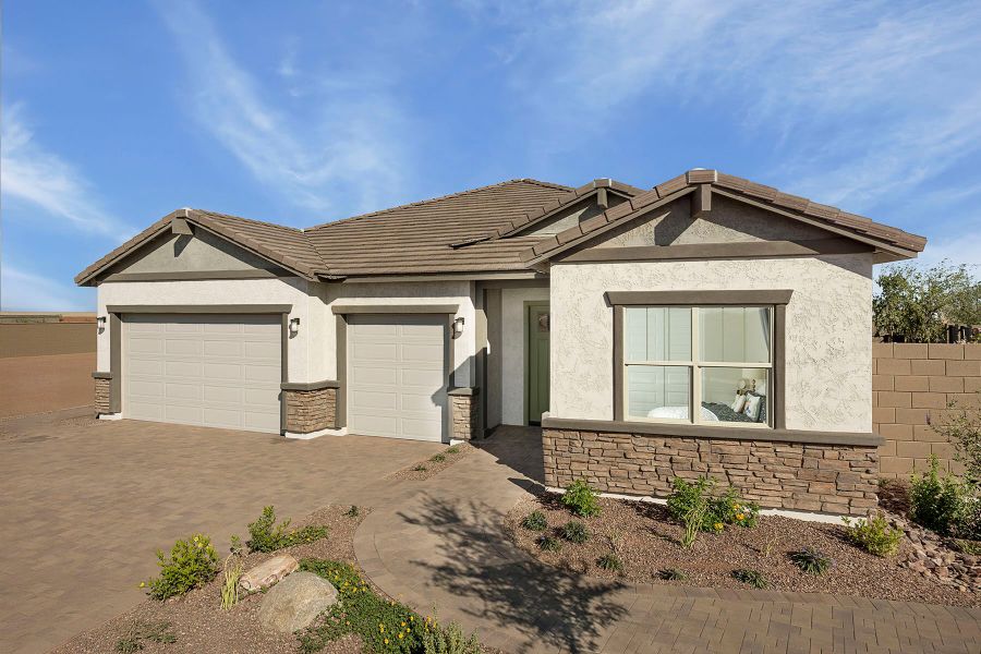 Representative exterior photo of a completed home built from the Garnet by Mattamy Homes in Tierra Vistoso, Surprise, AZ (Image 23).