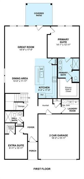 The Tigris II floor plan by K. Hovnanian Homes. 1st Floor shown. *Prices, plans, dimensions, features, specifications, materials, and availability of homes or communities are subject to change without notice or obligation.