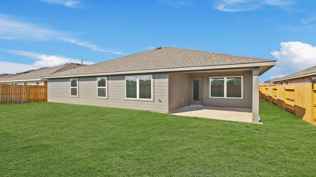 Exterior details and patio area of a home in River Ranch Meadows, Dayton (Image 3). Exterior details and patio area of a home in River Ranch Meadows, Dayton (Image 3).