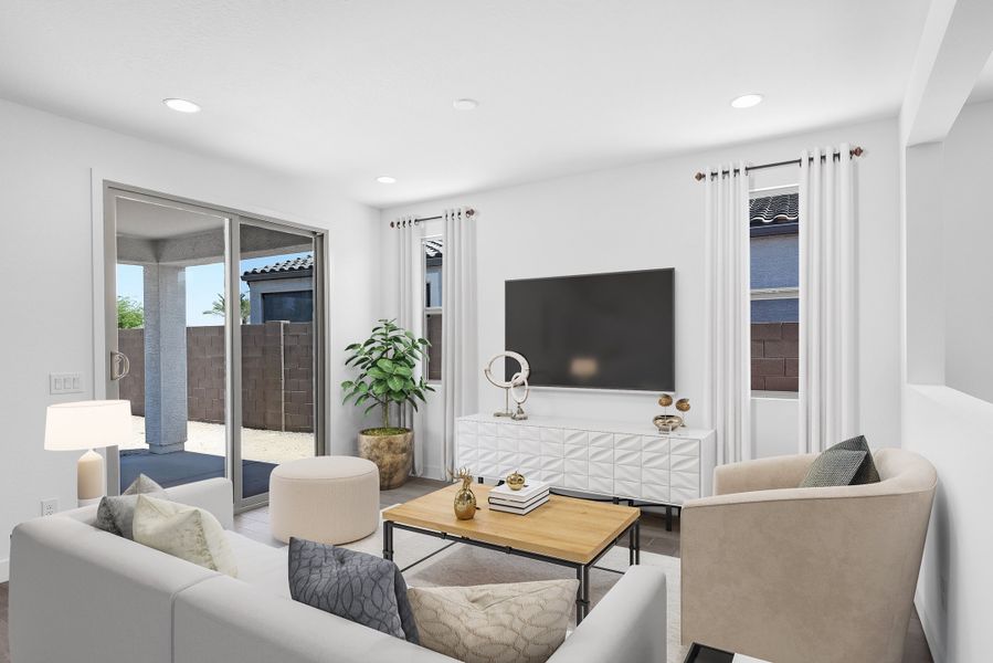 Furnished interior view inside a new home in CantaMia at Estrella 55+, Goodyear (Image 5).