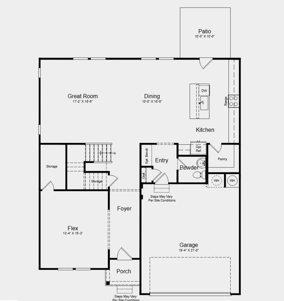 2D floor plan layout for the Aspire by Taylor Morrison in Weatherfield, Buford, GA (Image 3).
