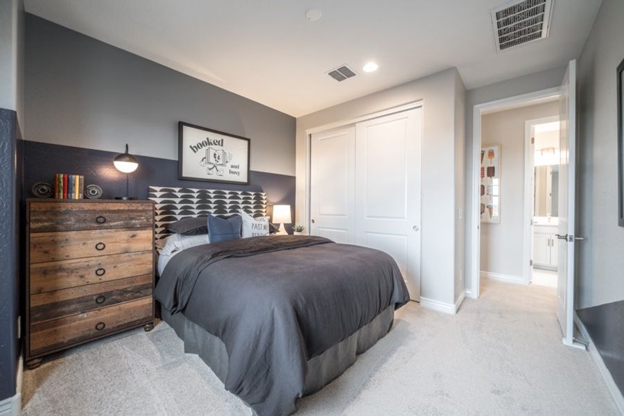 Furnished interior view inside a new home in Hawes Crossing, Mesa (Image 16). Furnished interior view inside a new home in Hawes Crossing, Mesa (Image 16).