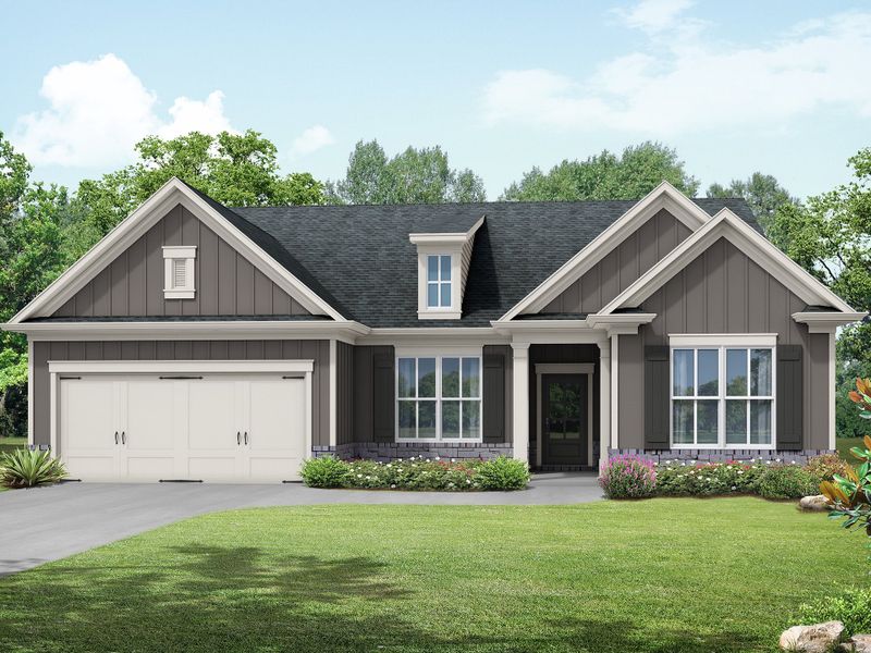 Representative exterior photo of a completed home built from the The Rosewood by My Home Communities in Sutton’s Landing, Statham, GA (Image 6).