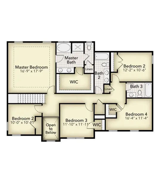2D floor plan layout of this home in Blossom Grove, Milton, FL (Image 3).