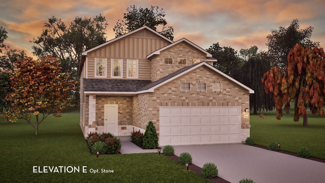 Representative exterior photo of a completed home built from the Willow by CastleRock Communities in Garden Grove, San Antonio, TX (Image 4).