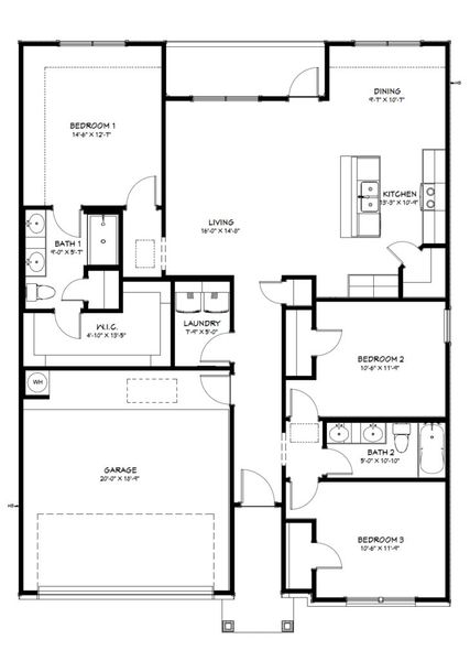 2D floor plan layout of this home in Oak Ridge, Temple, TX (Image 3). 2D floor plan layout of this home in Oak Ridge, Temple, TX (Image 3).