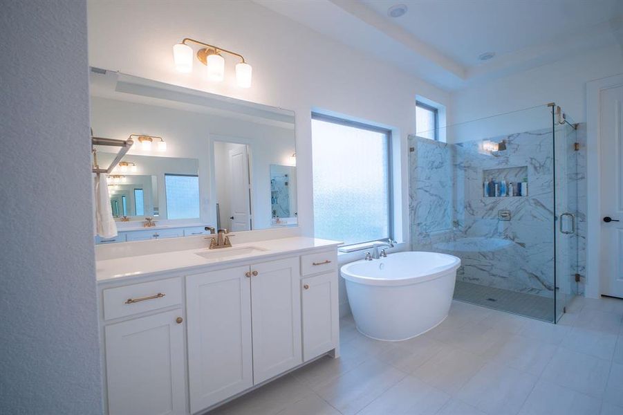 Furnished interior view inside a new home in The Homestead - 62', Rockwall (Image 25). Furnished interior view inside a new home in The Homestead - 62', Rockwall (Image 25).