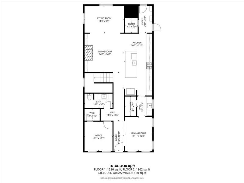 2D floor plan layout of this home in , Decatur, GA (Image 7).