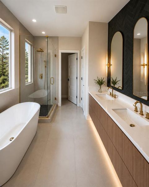 Furnished interior view inside a new home in , Orlando (Image 17).